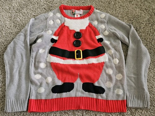 Merry Christmas Ugly Sweater Santa Claus Suit Adult Size Large