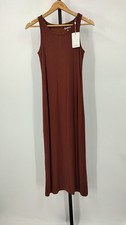 Quince Tencel Rib Knit Sleeveless Dress Brown Basic Sleeved M
