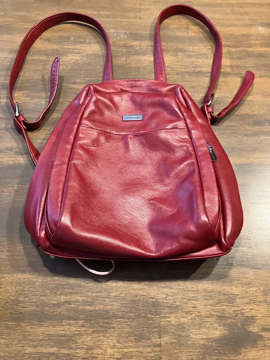 Pelle red leather purse backpack Vera Pelle Wine Leather Purse -backpack 12x11x3 Made in  main image 2