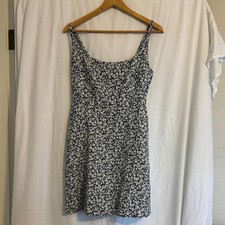 Old Navy Floral Print Sleeveless Mini Dress Black White Casual Sundress