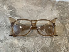 Vintage AO Safety Glasses Z87 5 3/4 Brown Classic Aviator Styling Side Panels