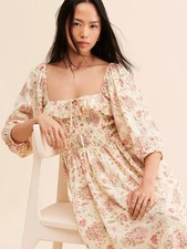 Vestido Free People Oasis Estampado Midi Floral Cottagecore Cottage