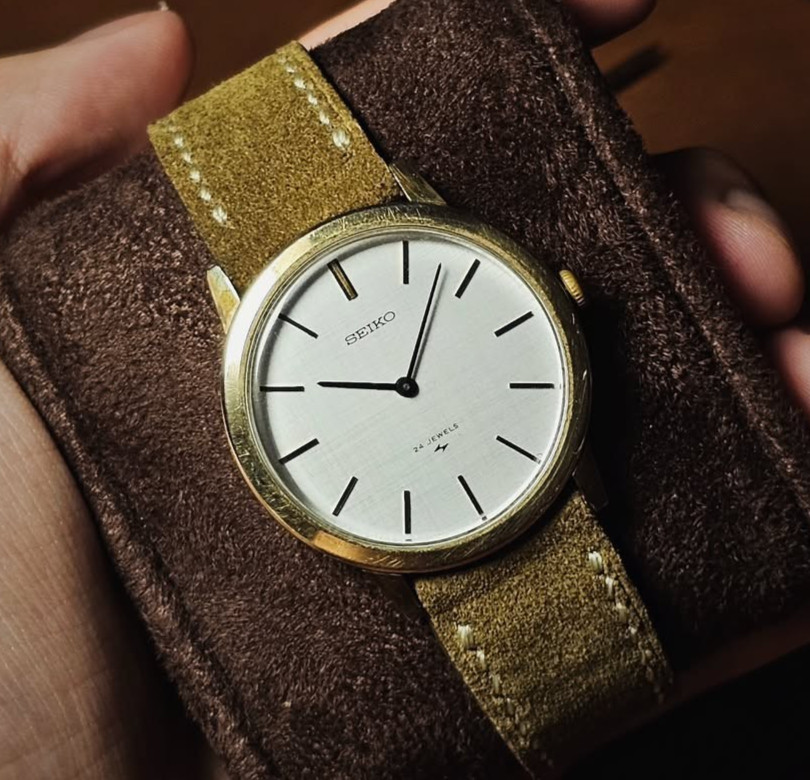 Rare SEIKO Chariot Hi Beat Manual Wind 2559-0180 Insane Linen Dial Watch Vintage