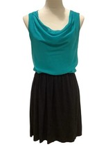 Express Teal and Black Sleeveless Dress Size S, Pre-owned