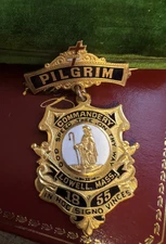 Vtg Knights Templar Pilgrim Medal Enamel Lowell Mass. E.L. Lodge & Co. Prov R.I.