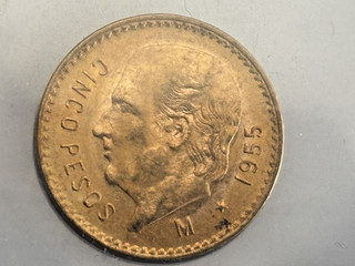 1955 Mexico Gold 5 Pesos Gold Coin 4.16 Grams /0.1205 AGW Still in APMEX package