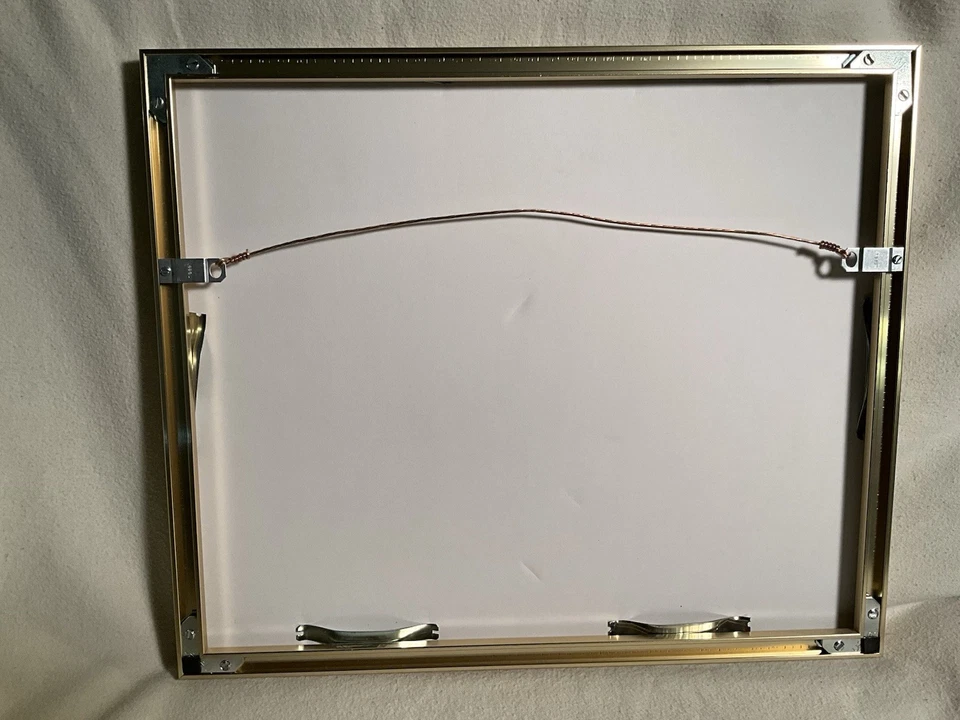 Marco de metal dorado 16” x 13,5” doble mate, azul real, dorado, apertura de 8,5” x 11” Foto 2 de 4