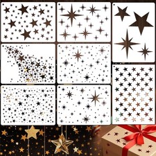 Reusable Large Star Stencil for Painting - Sparkle Star Template for Walls, W...