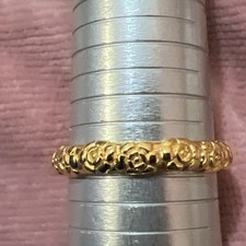 POSIE RING Inside words THIS TOO SHALL PASS POSIE RING  Marked GOLD Tone
