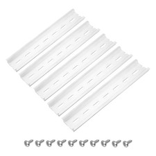 DIN Rail 6" x 1.4" x 0.3" Slotted Zinc Plated Iron with Screw 5 Set