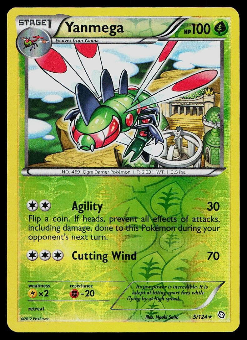 Pokemon Card Dragons Exalted Yanmega 5/124 Reverse Holo Rare