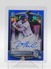 JOSH HAMMOND 2025 BOWMAN CHROME DRAFT 1ST BLUE REFRACTOR AUTO /150 Q3599