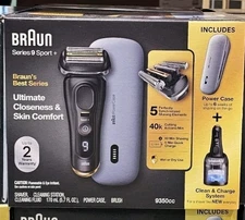 BRAUN Series 9 Sport + 9350CC Wet & Dry Clean & Charge System & POWER CASE NEW