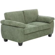 HOMCOM 2 Seater Sofa, Chenille Small Sofa with Spring Cushions, Dark Green