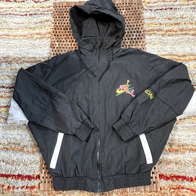 Vintage Nike Air Jordan Jumpman Men's Full Zip Windbreaker Black Medium 90s