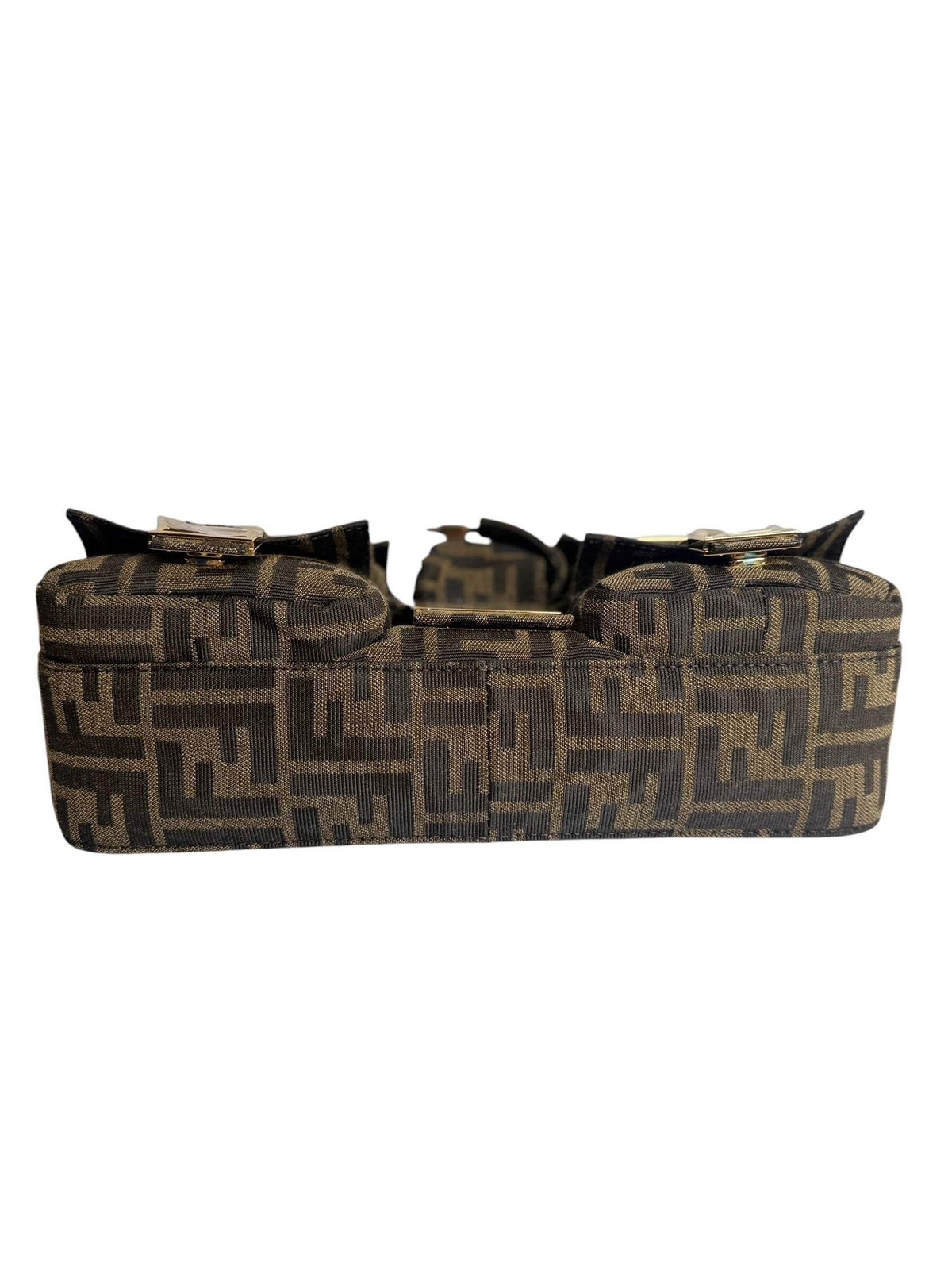 Fendi Brown FF Jacquard Fabric Multipocket Baguette T8148 — image 6