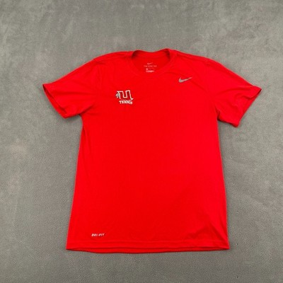 Utah Utes Tennis T Shirt Men Medium Red Nike NCAA Football Sports Swoosh Dri Fit