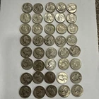 1932 - 1964 WASHINGTON 90% SILVER QUARTERS —$10 FACE VALUE—LOT OF 40 COINS/ROLL—