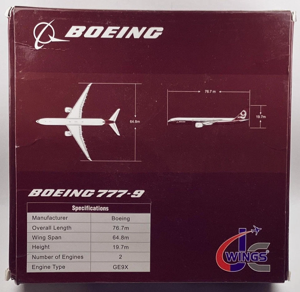 JC Wings LH4126 Boeing 777-9X '2019 House Colors' 1/400 Scale Diecast Model - Image 2 of 4