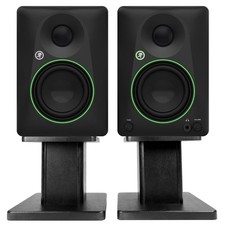 Pair Mackie CR4.5BT 4.5" Powered Studio Monitors w/ Tone Control Desktop Stands