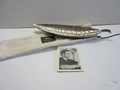 Michael Aram Forest Mango Leaf Nickel Plated 12.5'' Long Metal Olive Serving Dish