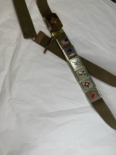 Vtg BSA Cub Boy Scouts Uniform Belt 36  Solid Brass Buckle Merit Badges USA Made