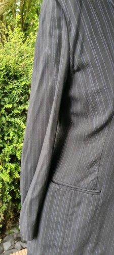 Kaliko Trouser Suit In Navy With Lilac Pinstripe And Lining Size 10 - Picture 5 of 9