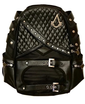 Official Assassins Creed Syndicate Black Backpack Bag Embroidered Crest Logo NEW