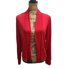 Jones New York Collection Women Red Open Front Cardigan Sweater XL.