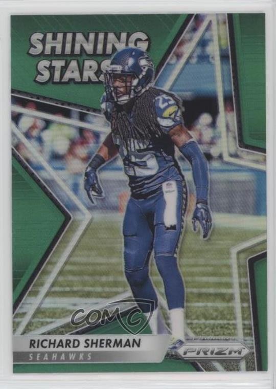 2016 Panini Prizm Shining Stars Green Prizm Richard Sherman #14 1p5