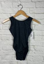 NEW United All Around Womens Black and White Gymnastics Leotard Size AS