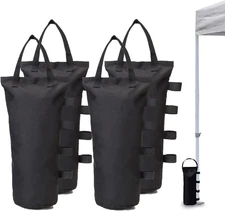 Heavy Duty Weight Bags(150LBS) for Pop up Tent, Set of 4, Black(Without Sand)
