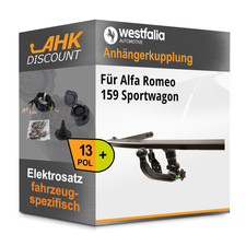 Für Alfa Romeo 159 Sportwagon 06- WESTFALIA Anhängerkupplung abnehmbar + 13polig