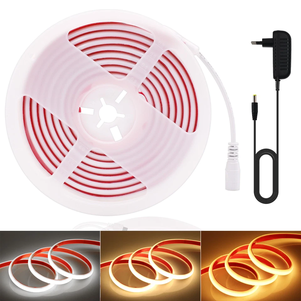 12V 24V COB LED Streifen Stripe Wasserdicht IP68 Leiste Band Lichtband 20m Außen - Bild 3 von 4