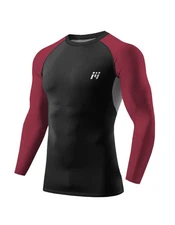 Men's Long Sleeve Compression Shirt Thermal Base Layer Gym Activewear Dry Cool
