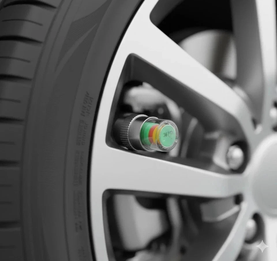 4 x Car Valve Tyre Caps Dust Monitor Wheel Pressure 30 PSI Tire Air Sensor UK - Image 3 of 4