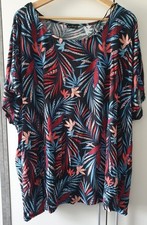 Damen Shirt Leger Gr 56/58 Schwarz Bunt