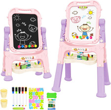 Caballete ninos ajustable doble lado pizarra blanca accesorios con regalo
