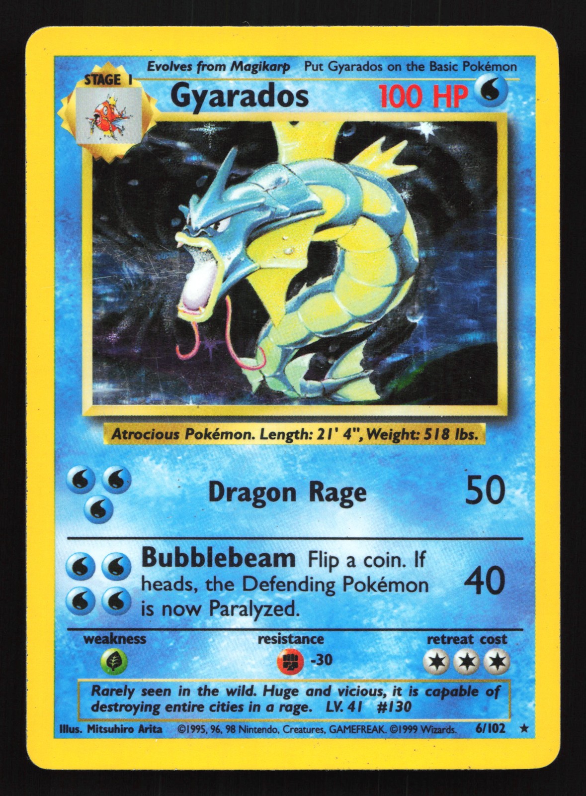 Gyarados 6/102 Base Set Holo Rare Pokemon Card