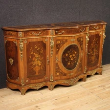 French sideboard furniture in inlaid wood cabinet antique style 20th century