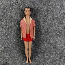 Vintage 1960s Barbie Ken Doll 750 Painted Brunette Hair Mattel Japan Made