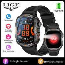 2025 Outdoor Sports Smart Watch GPS Tracker 5ATM Flashlight 1.96" HD Display Scr