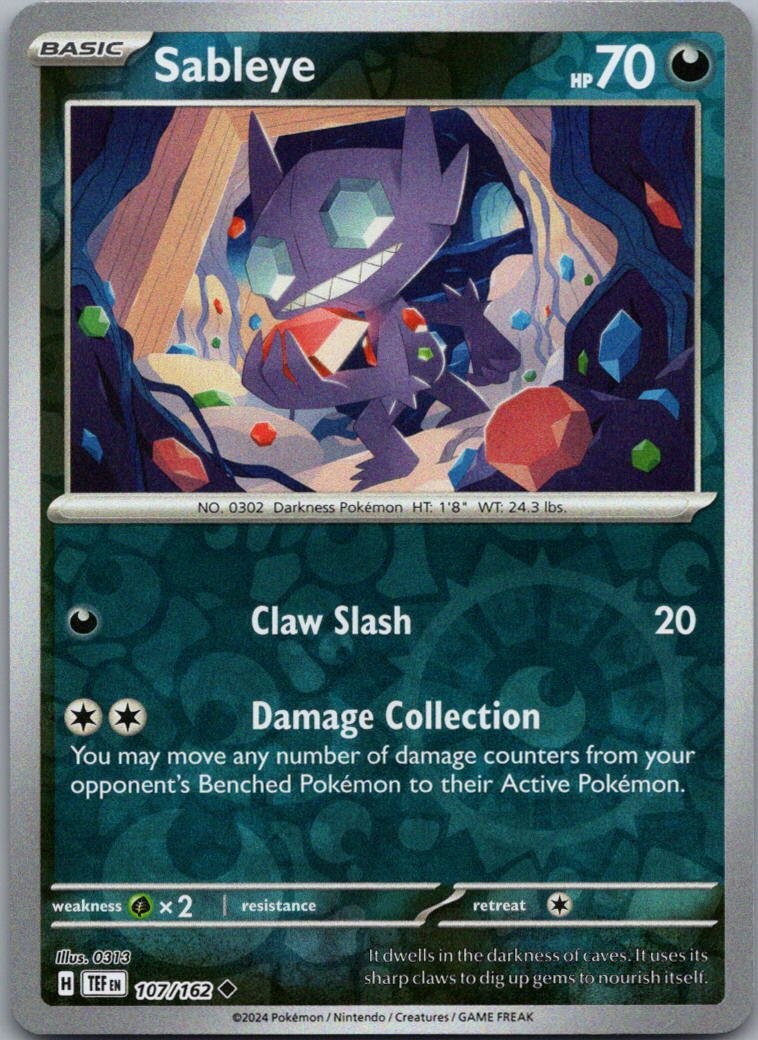Sableye Uncommon SV05: Temporal Forces 107/162 NM