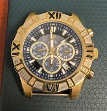 Aqua Master Men's Gold Tone Quartz Watch with Hidalgo DMQ watch. 2 watches!