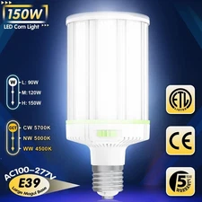 150W LED Corn Light Bulb E39 Mogul Base, Warehouse High Bay Light Adjustable CCT