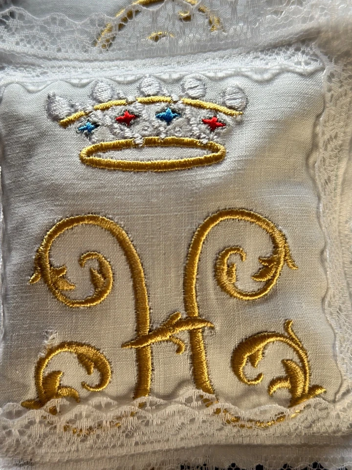 Coussin Lavande Armoire, Lin Ancien,Cadeau personnalisé Monogramme, Livraison 0€ - Photo 2/4