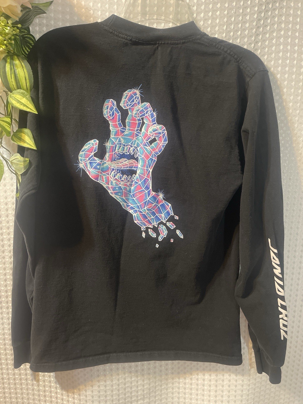 S Long Sleeve Shirt Galaxy Screaming Hand Logo Black Ch/s