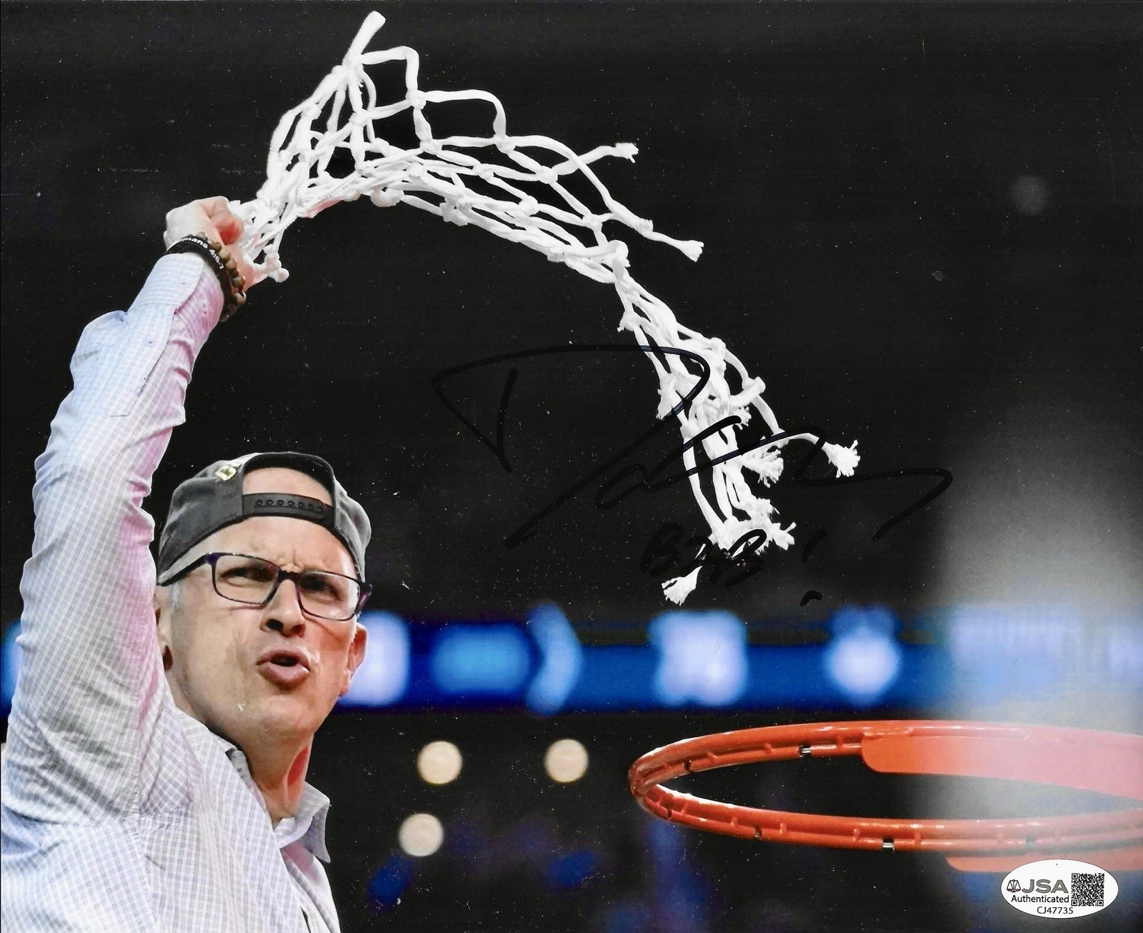 COACH DAN HURLEY SIGNED 8X10 PHOTO AUTOGRAPH UCONN BASKETBALL JSA HUSKIES CHAMPS 
