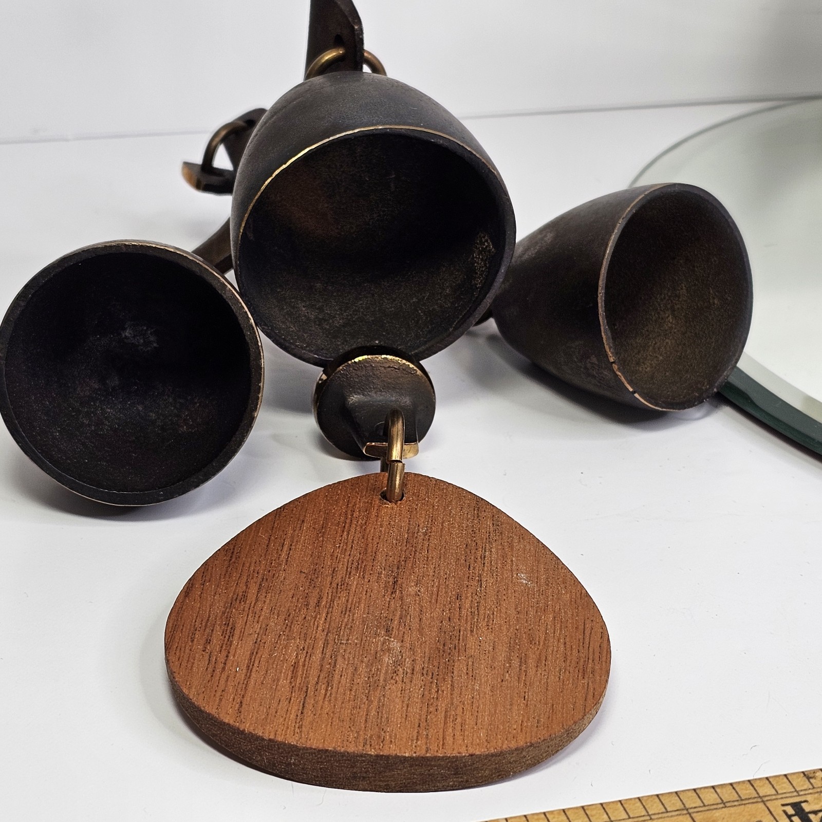 1984 Richard Fisher Authentic Wind Chime Triple Bell Original Sticker And Box