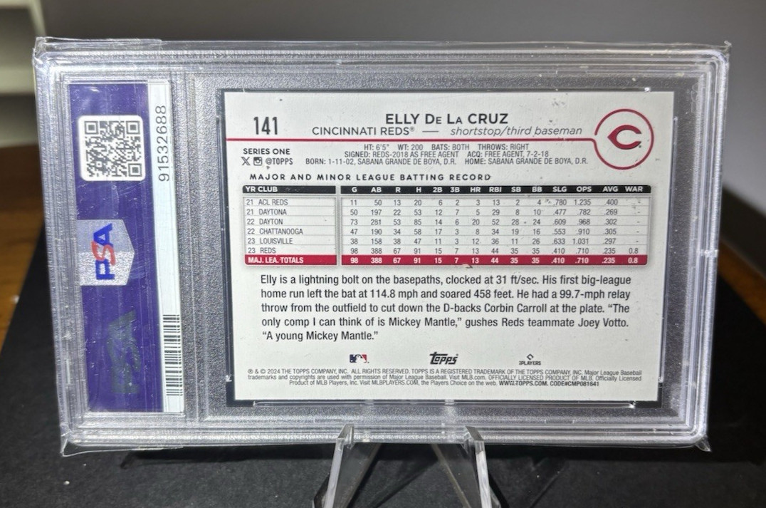 2024 Topps Holiday Elly De La Cruz #141 RC PSA 10 view 2